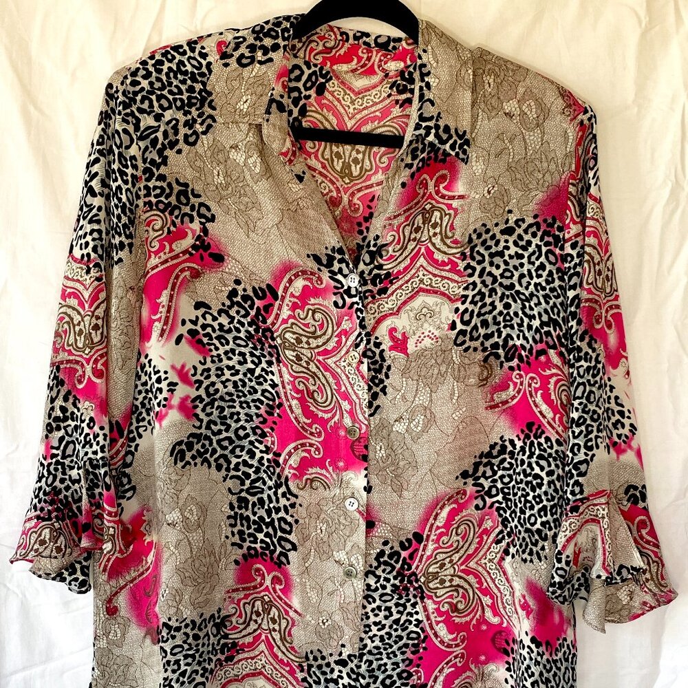 ✨ Vintage Silk Cheetah Print Cover Up ✨